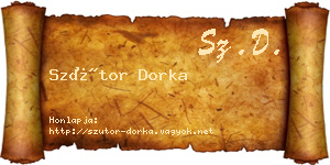 Szútor Dorka névjegykártya